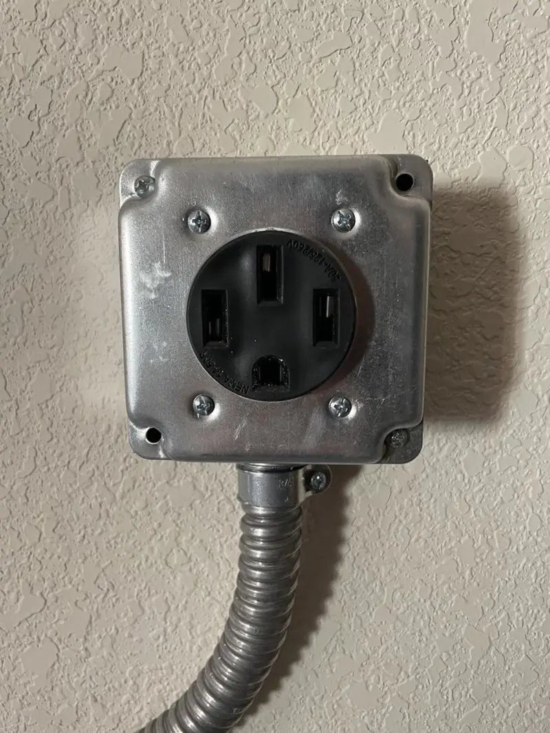 NEMA 14-50 outlet installed for Electrical Panel Upgrade in Hadley